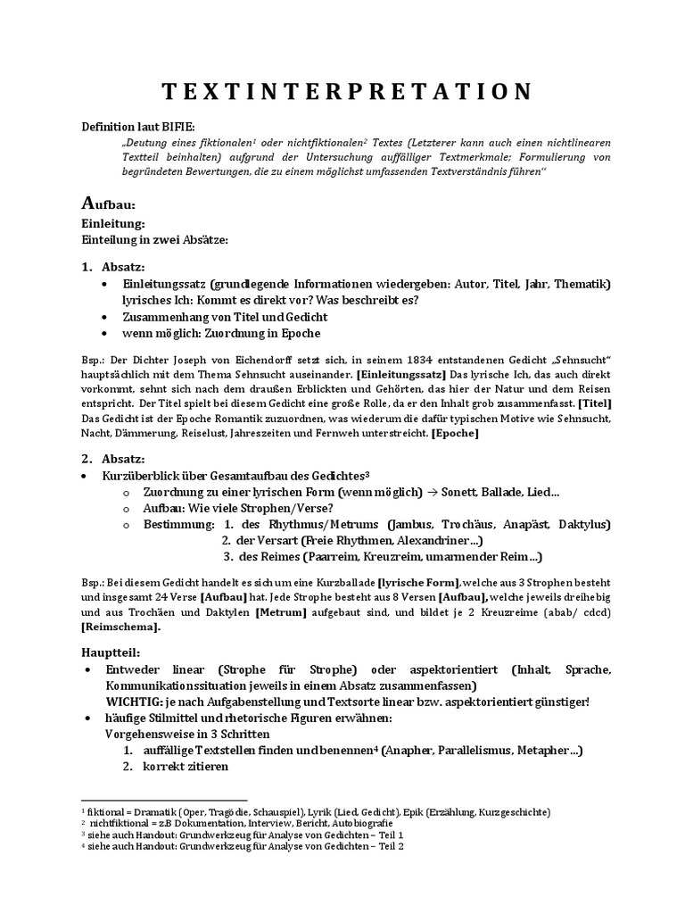 Handout Textinterpretation Pdf