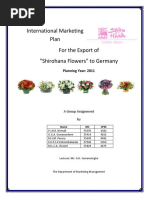 International Marketing Plan For The Export of "Shirohana Flowers" To Germany