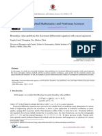 (24448656 - Applied Mathematics and Nonlinear Sciences) Boundary Value Problems For Fractional Differential Equation With Causal Operators