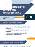 Managing Magnetic, Optical and Microfilm Media: Presented By: Group 5