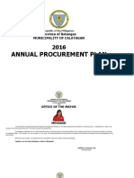 Calatagan 2016 Annual Procurement Plan