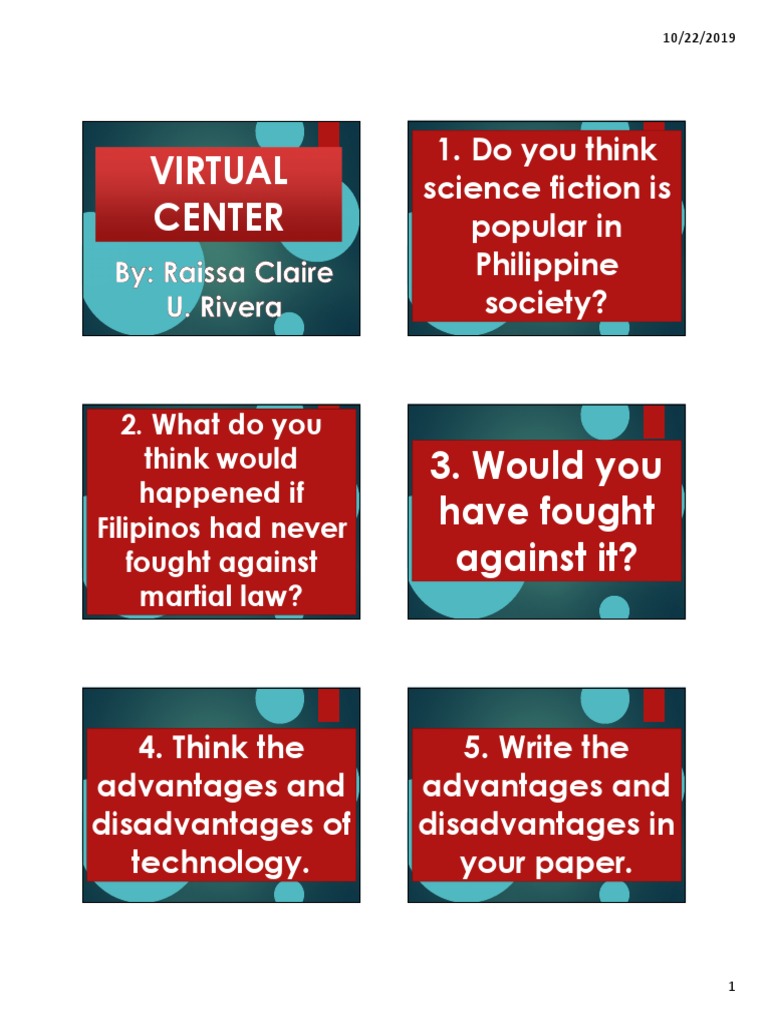 Virtual Center Pdf Philippines Reality