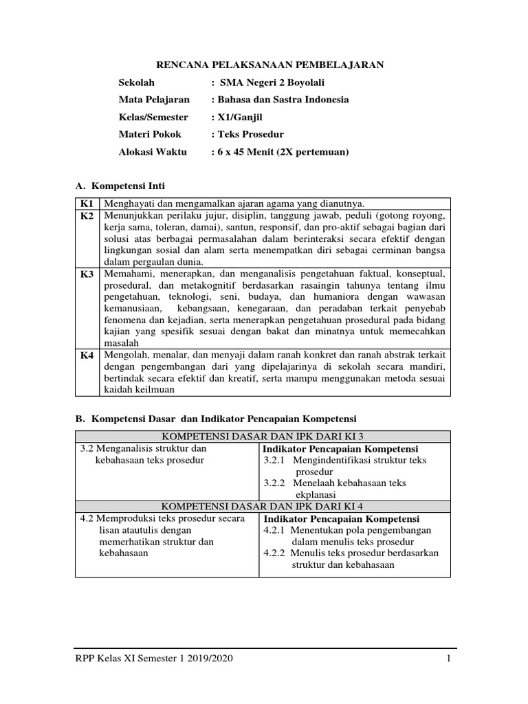 11 2 Rpp Teks Prosedur Stem