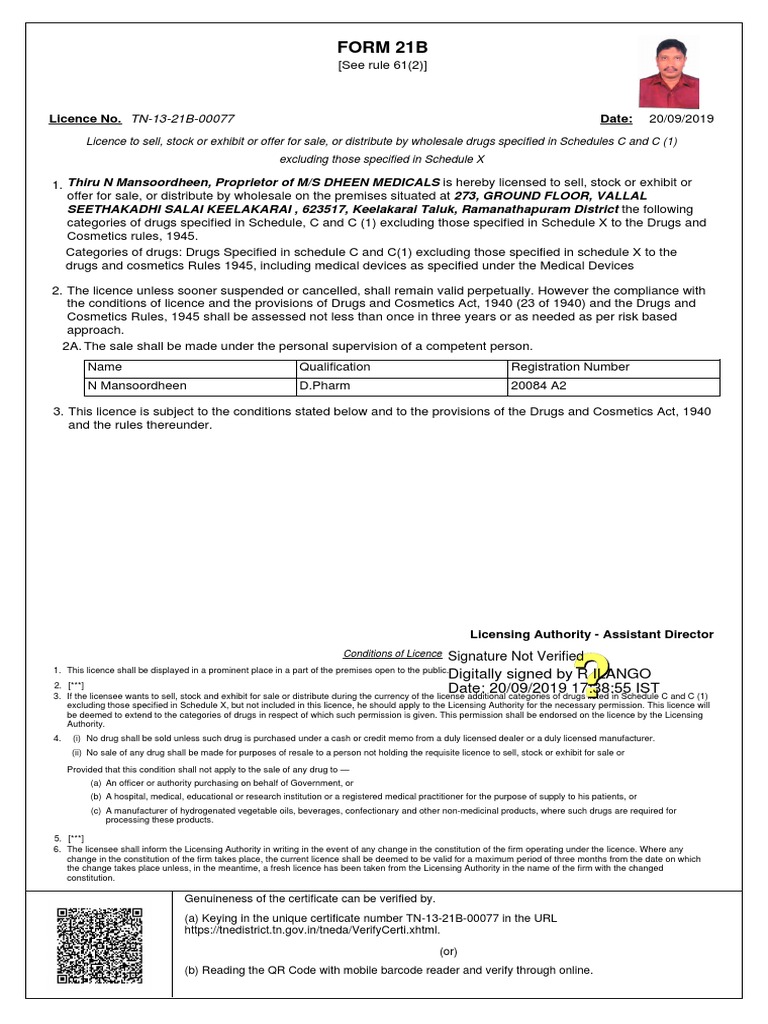 TN-4620190912122 Form21B Signed | PDF | License | Government Information