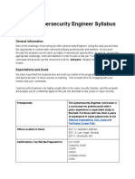 Cybrary Cybersecurity Engineer Syllabus: General Information