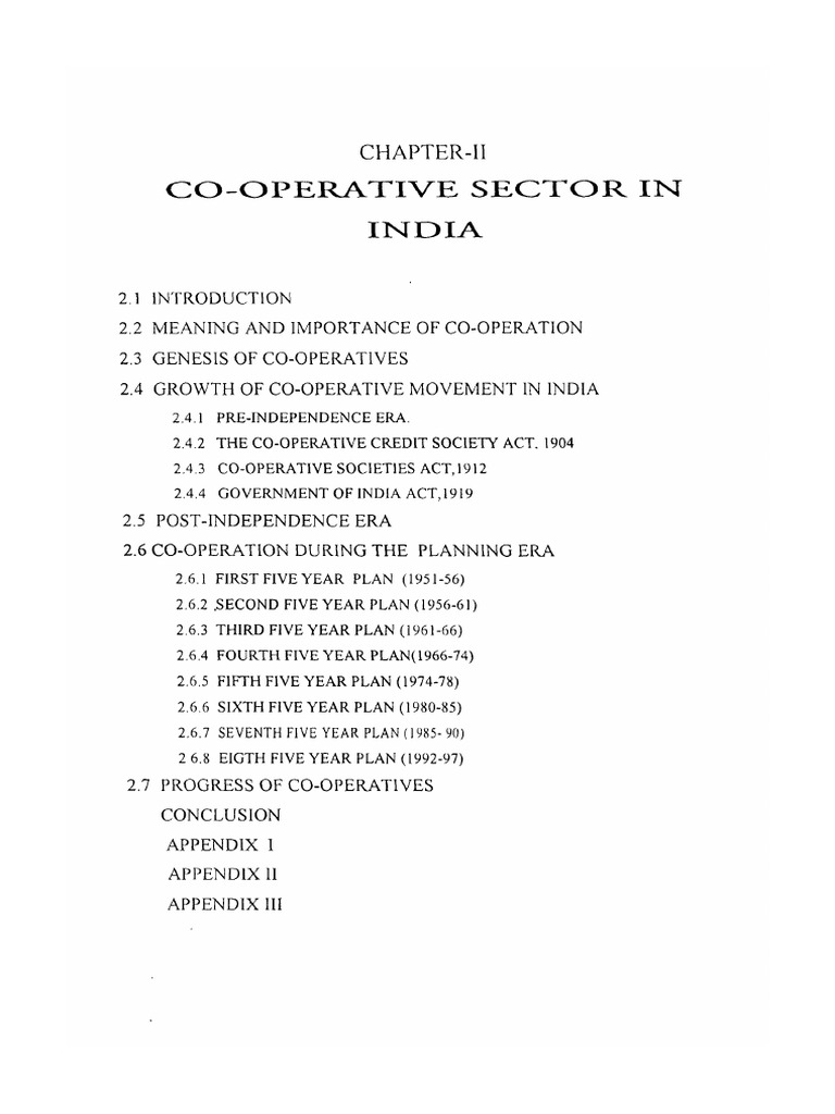CoOperative Sector in India PDF Cooperative Reserve Bank Of India