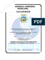 Honorable Gobierno Municipal Colcapirhua: Construcción Toma de Agua para Riego Sistema Collpapampa Bajo, Distrito A