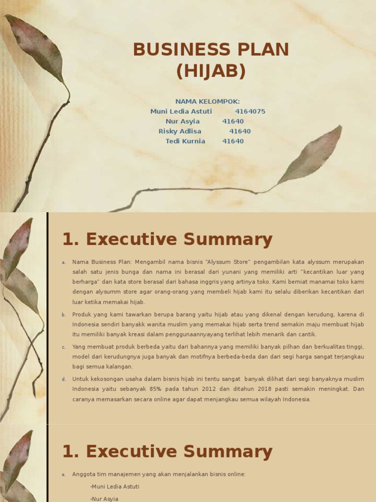 Business Plan Hijab