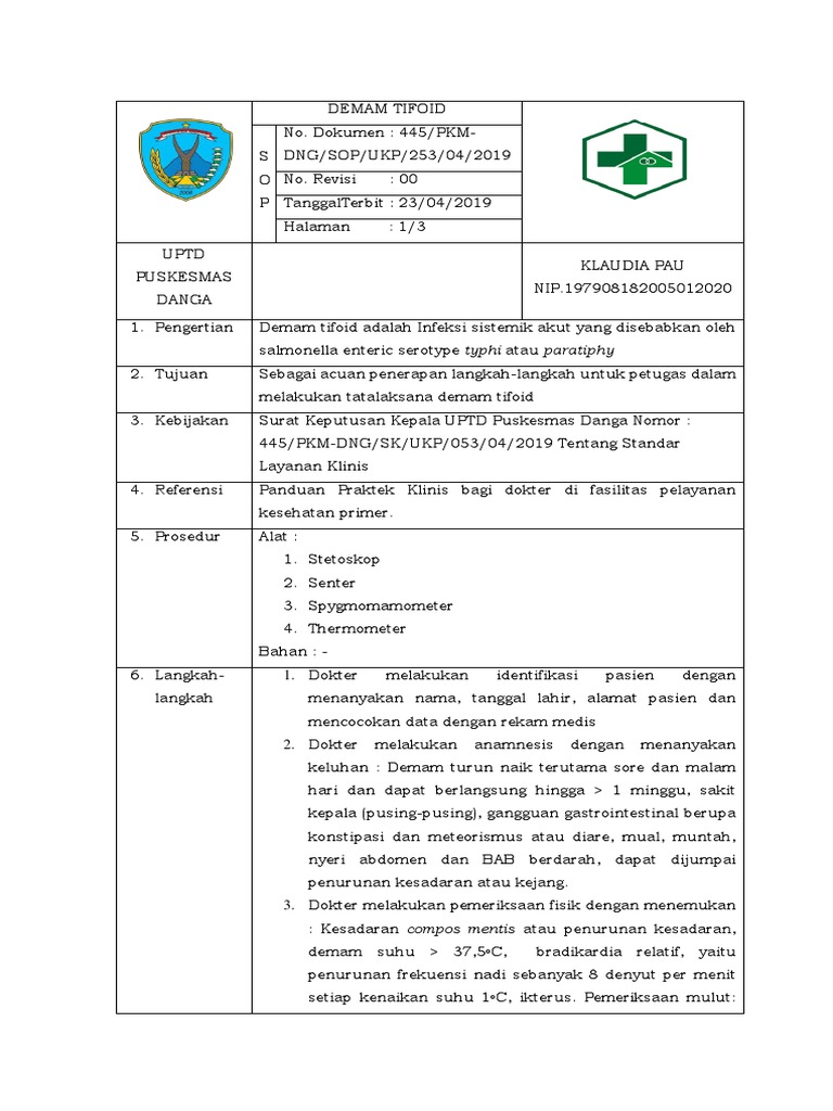 50 Sop Demam Tifoid Pdf