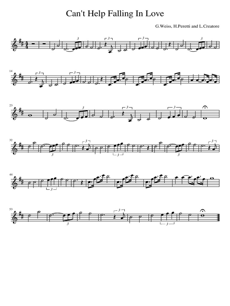 Can't Help Falling in Love Violin