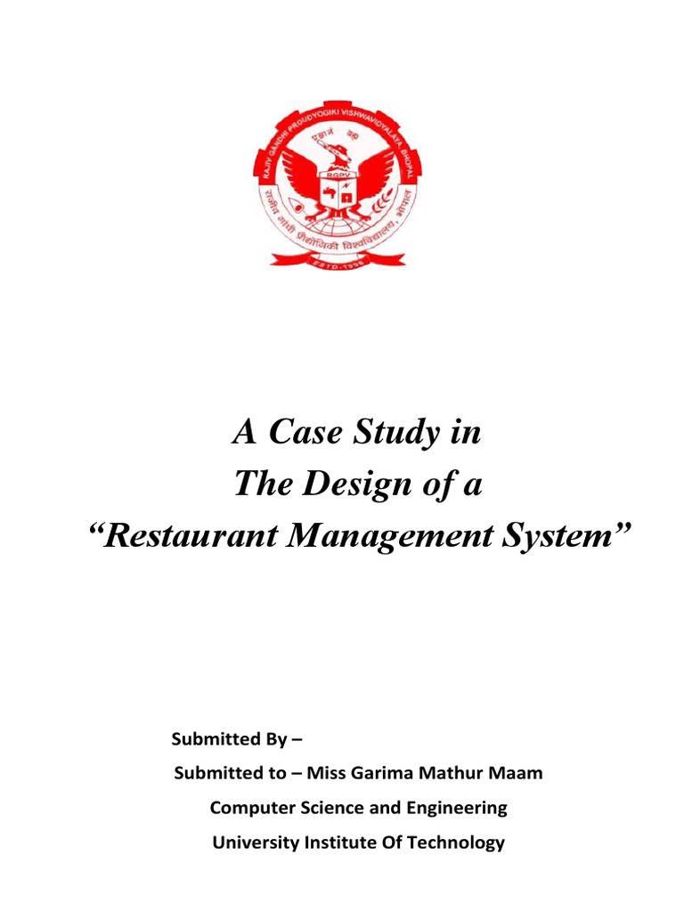 Restaurant Management System Design | PDF | Usability | Databases