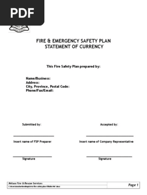 Fire Safety Plan Business
