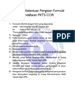 Syarat Dan Ketentuan Pengisian Formulir Pendaftaran PKTS-COR