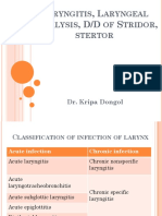 Laryngitis, Laryngeal Paralysis, DDX of Stridor, Stertor