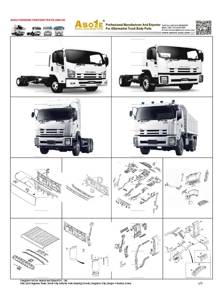 Asone Auto Body Parts Catalog For Isuzu Forward FRR FSR FTR FVR 2008 On