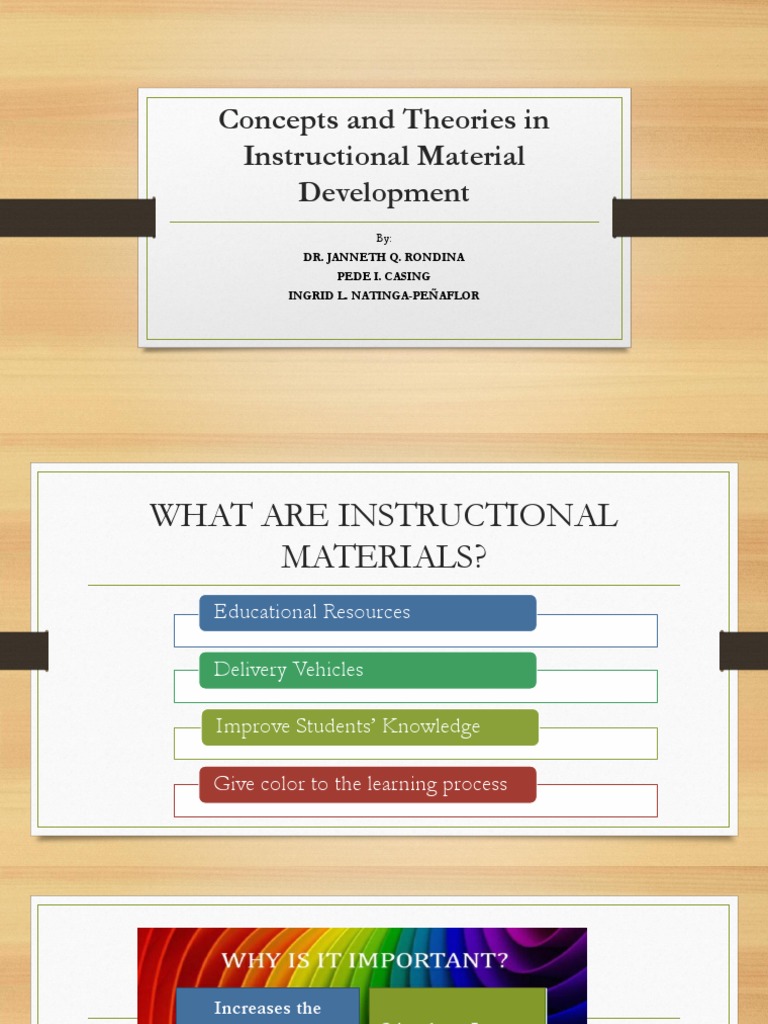 Concepts and Theories in Instructional Material Development Seminar