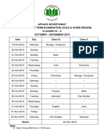 Datesheet 1st Term IX-X (C&W)