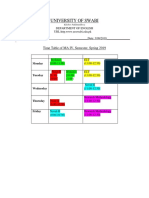 Time Table Spring 2019 MIV, After MIds Time TAble (4922)