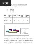 Data Analysis and Interpretation: 1. How Long Have You Been Associated With Renault?