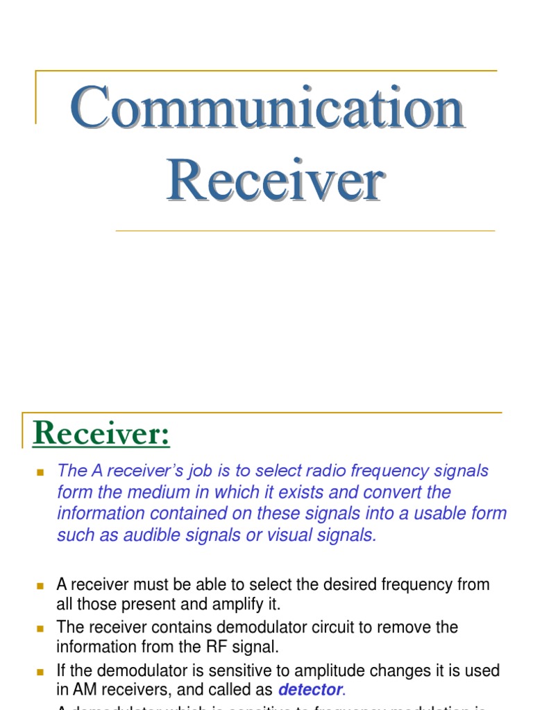 superheterodyne Receiver.ppt Radio Technology Audio Electronics
