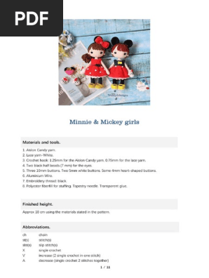Wendy Li Designs - Micky and Minnie Girls - English