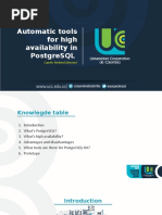 Automatic Tools For High Availability in Postgresql: Camilo Andrés Echeverri