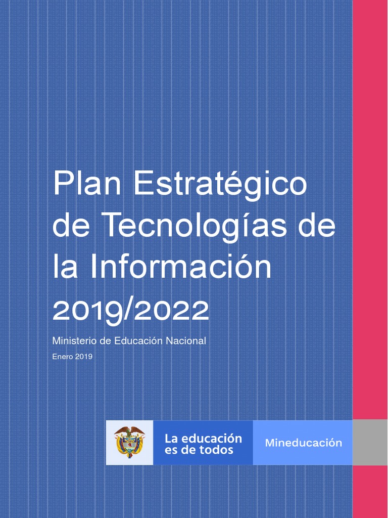 Plan Estratégico de Tecnologias de La Informacion 2019-2022 PDF | PDF ...