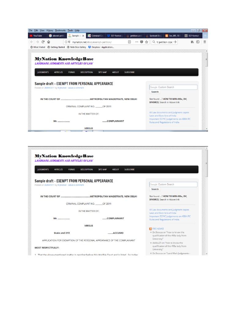 Dispensing With Personal Attendance of Accused or Complainant PDF