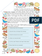 My Favourite Food Reading Comprehension Exercises 107510