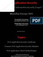 Web Application Security: Blackhat Europe 2001