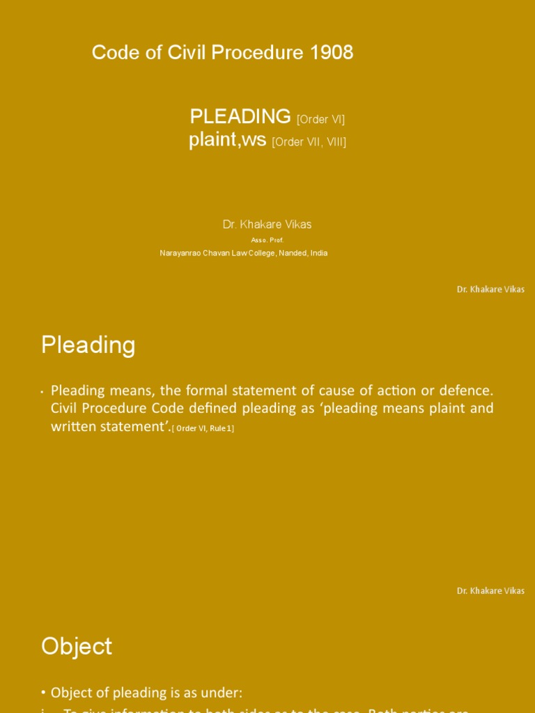 Understanding Pleadings in CPC | PDF | Pleading | Set Off (Law)