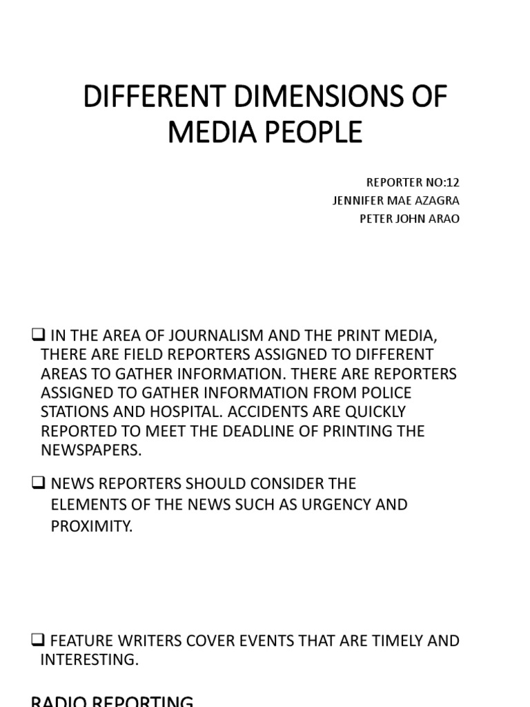 Different Dimensions of Media People PDF