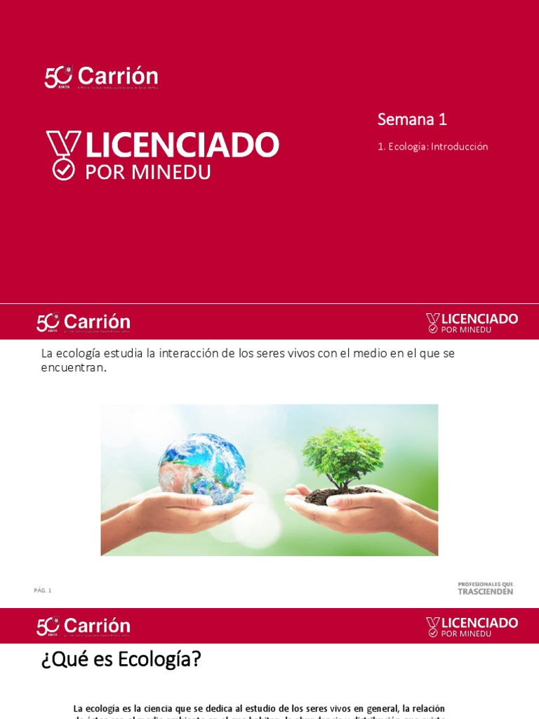 Semana 1 Ecologia | PDF | Ecología | Organismos