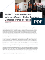 ESPRIT CAM and Mazak Integrex Combo Helps Produce Complex Parts 4x Faster