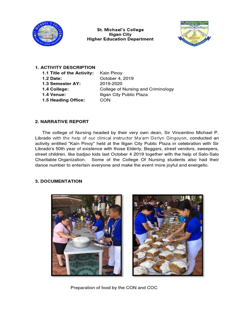 Kain Pinoy: Community Service Event | PDF | Wellness