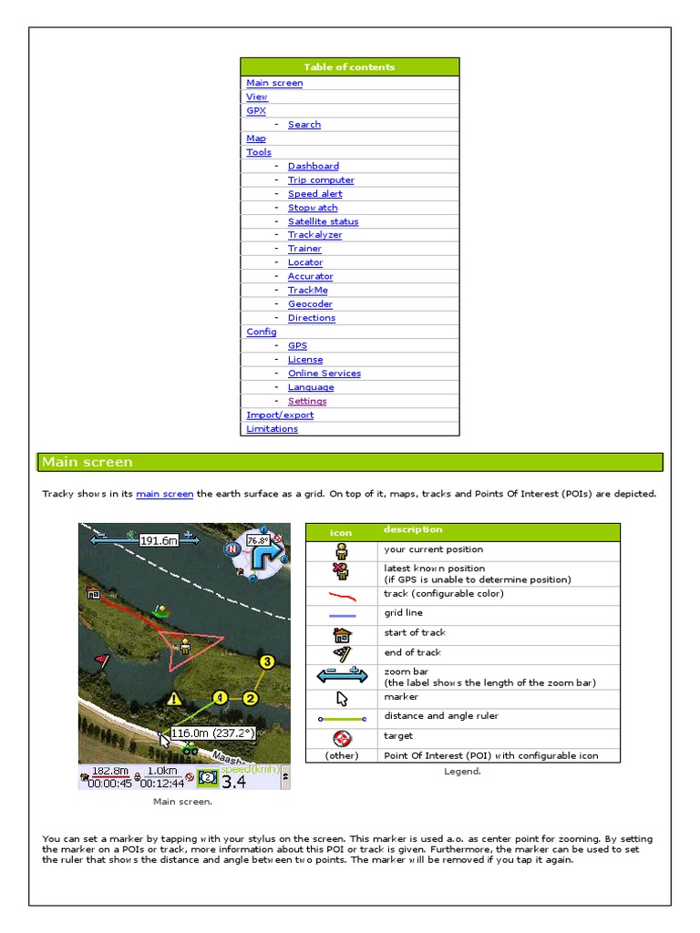 Tracky | PDF | Menu (Computing) | Map