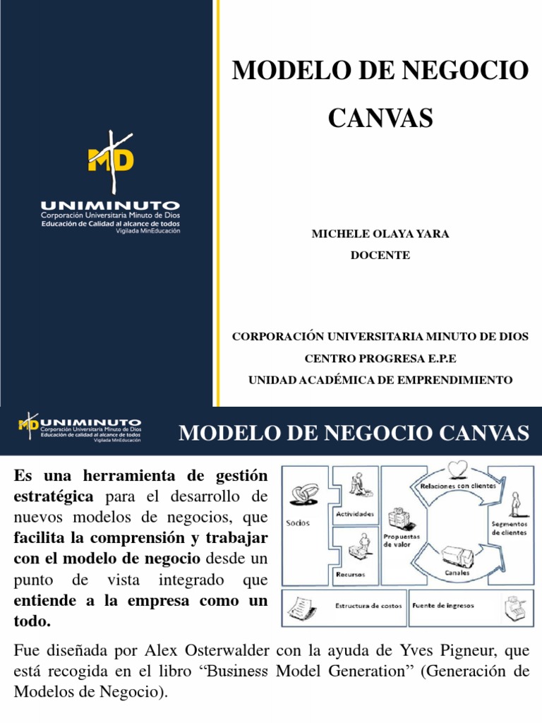 Modelo de Negocio Canvas de Osterwalder | PDF | Producto (Negocio ...