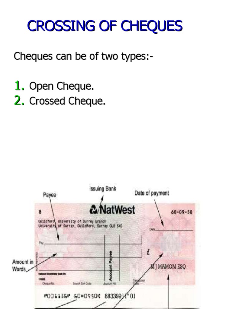 Crossing of Cheques 1223537775987301 9 | PDF | Cheque | Negotiable ...