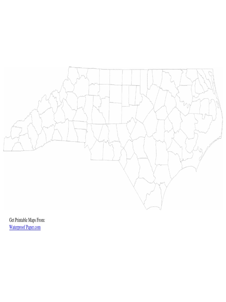 Printable North Carolina County Map | PDF