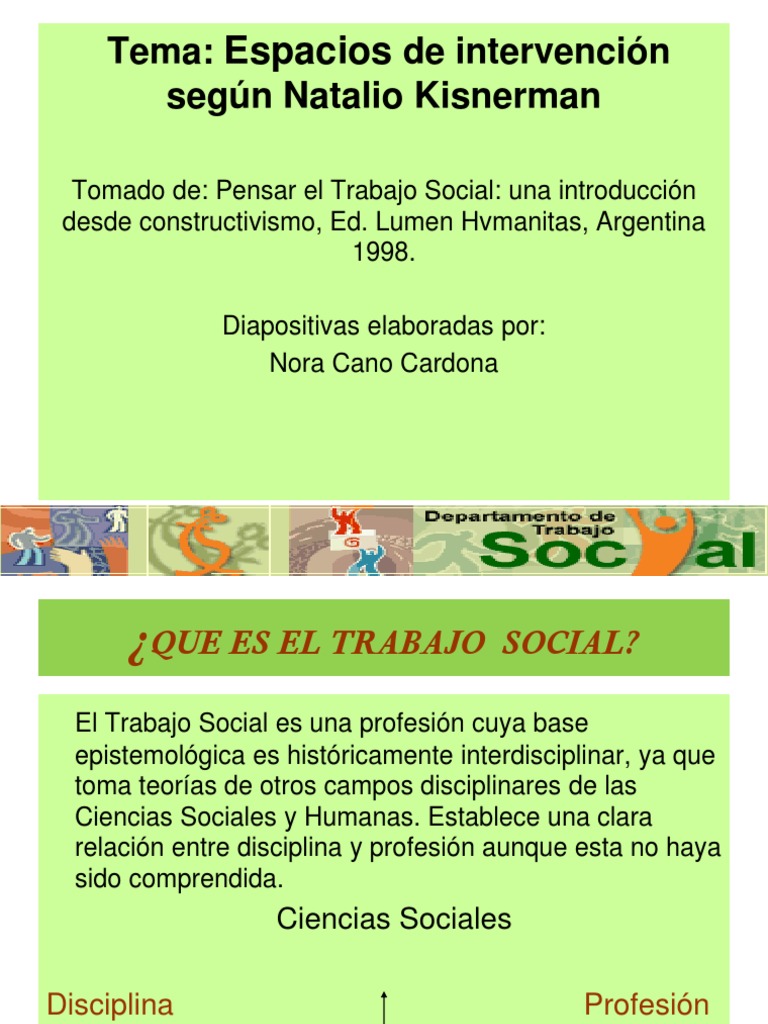 Campos de Intervencion Kisnerman | PDF | Trabajo Social | Ciencias sociales
