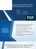 Nivel disponibilidad productoDOCUMENTODETERMINACIÓN DEL NIVEL ÓPTIMODE DISPONIBILIDAD DEL PRODUCTO