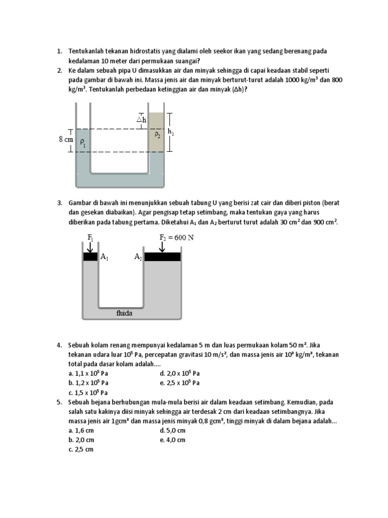 Soal Hidrostatis