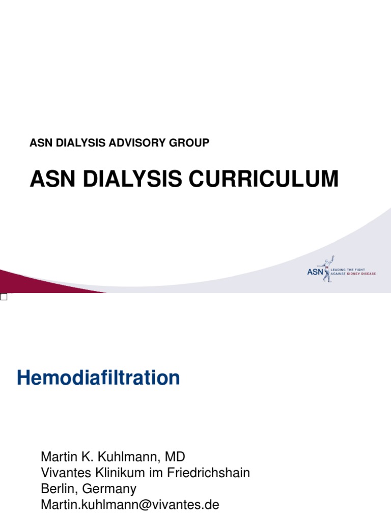 Hemodiafiltration in Dialysis Treatment | PDF | Hemodialysis | Dialysis