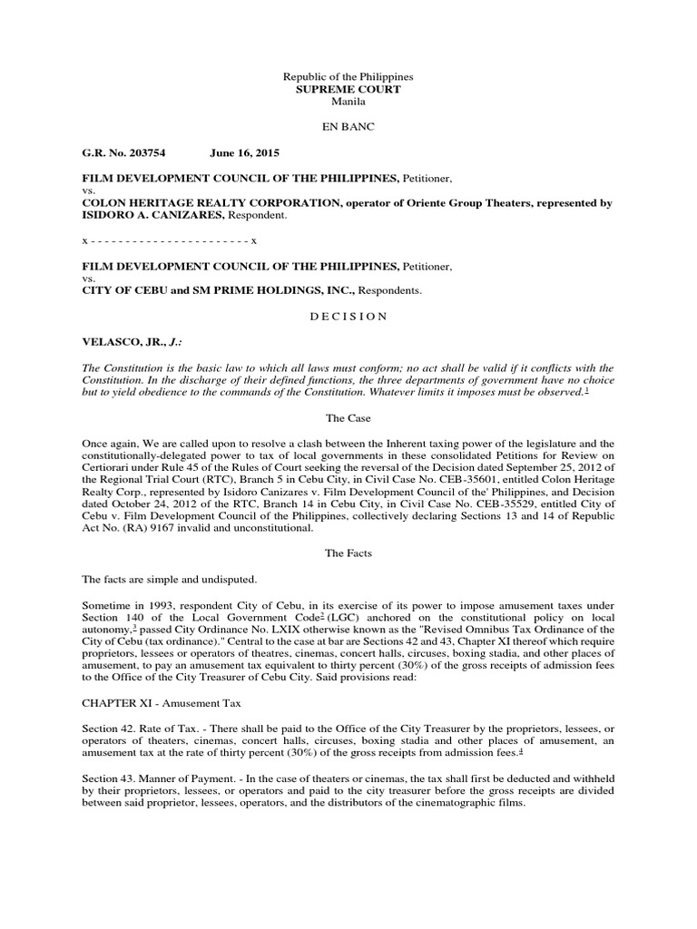 Film Development Council of The Philippines Vs Colon Heritage Realty