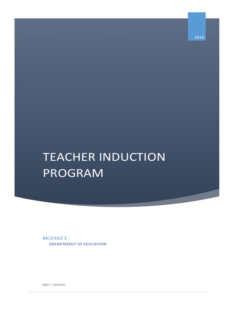 Teacher Induction Program - Module 1 V1.0 | PDF | Teachers | Curriculum