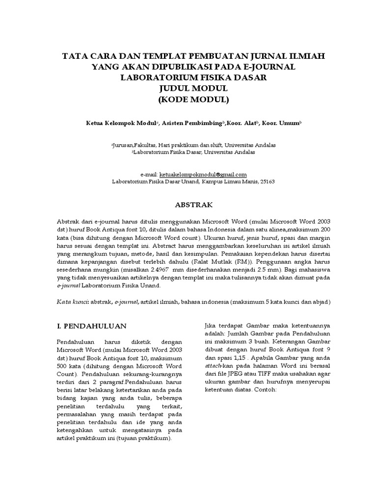 Get Contoh Jurnal Ilmiah Word Pictures