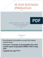 Definisi Dan Batasan Kepribadian