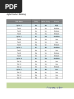 Agile Product Backlog Template