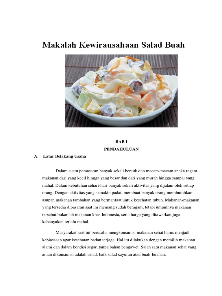 Makalah Salad Buah