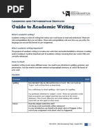 Guide To Academic Writing: Earning and Nformation Ervices